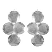 Large Disc Earrings in Rhodium