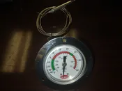 3" DIA Remote Reading Panel Mount Thermometer w/48" Capillary
