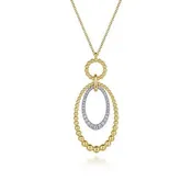 14K White and Yellow Gold 0.24ctw Diamond Necklace