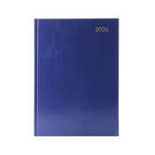 2026 A4 2 Pages Per Day Blue Desk Diary kf2a4bu26