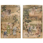Pair Of Chinese Export Wallpaper Panels
