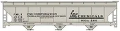 Accurail HO 2120 - Kit - ACF 47' 3-Bay Center-Flow Covered Hopper Kit "FMC Chemicals" #45018