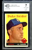 1958 Topps #88 Duke Snider Card BGS BCCG 7 Very Good+