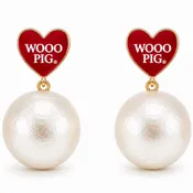 Arkansas Heart Pearl Drop Earrings