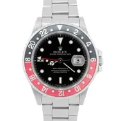 1986 Rolex GMT-Master II 16760 Coke Red Black Steel 40mm Watch Box Papers