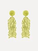 Beaded Cascade Tassel Clip-On Earrings