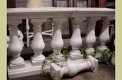 14 ft Antique 19th Century White Marble Railing