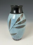 Bud Vase with Grasses in Cornflower Blue — Suzanne Crane Fine Stoneware