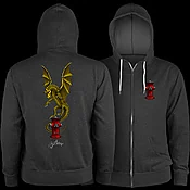 Powell Peralta Andy Anderson Hydrant Lightweight Zipper Hooded Sweatshirt Charcoal Heather
