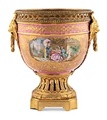 A Gilt Bronze Mounted Sèvres Style Porcelain Jardinière