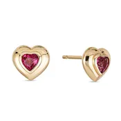 0.25ct Pink Tourmaline Heart Stud Earrings