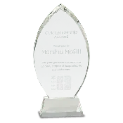 10 1/4" Crystal Oval on Clear Base