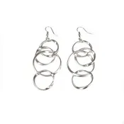 Falling Links Pewter Earrings