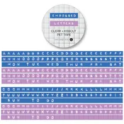 Embossed Letters Kiss Cut PET Tape -Blue and Lavender