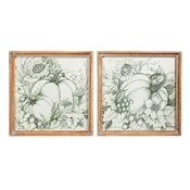 16.5" Pumpkin Framed Wall Art Set/2