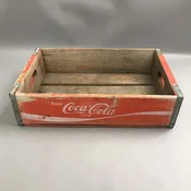 Vintage Coca-Cola Wooden Crate Red "Enjoy Coca-Cola" Soda Pop Bottle Carrier Box (5x18x12)