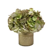 [RESM-AHDGR] Gold Glass Vase Medium - Hydrangea Green Artificial