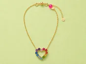 14K Gold-Plated Necklace - Gem Heart - Katie - Asst Styles