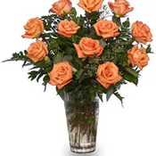 ORANGE BLOSSOM SPECIAL VASE OF ORANGE ROSES