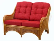 Jam Loveseat, Colonial color with Red Cushions
