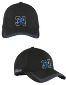Black/Graphite Sport-Tek® Pique Colorblock Cap #STC24 — Custom Corner Printing