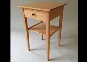 Tiger Maple Shaker Inspired Side Table with Drawer &amp;amp; Shelf