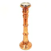 32″ Mercury Glass Rose Gold Pillar Candle Holder