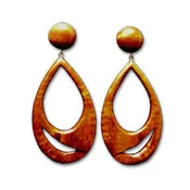 Koa 2 Hole Dangle Earrings