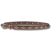 3D Triple Concho (Brown) - Leather Hat Band