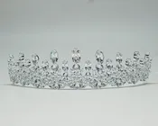 1 1/2" Silver Tiara with Clear Gem Stones (TX033)