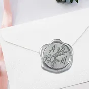 2 Initial Wedding Duogram Adhesive Wax Seals #8813