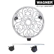 11.4" White Round Cast Iron Plant Caddy