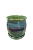 Handmade Ceramic Indoor Planter with Drainage Tray – Modern Stoneware Plant Pot for Houseplants, Succulents & Home Decor