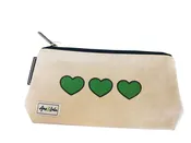 Brush it Off Cosmetic Case- Green Hearts