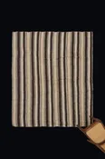 Medium Hemp Carpet with Broad Chocolate Brown Goat Hair Stripes Running Horizontally (5' 3" x 6' 7")