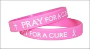 Pink Ribbon Pray for a Cure Silicone Bracelet Band — The Pink Ribbon Shop