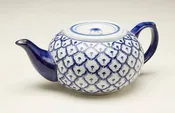Blue and White Belly Tea Pot