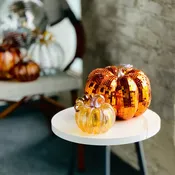 Mirror Ball Pumpkin, Orange Squat