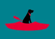 Christmas Card - Lab in Kayak