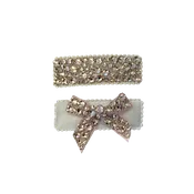 2 Pack Clip Set: Snap Clip and Bow - Silk