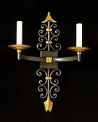 Black And Gilt Bronze Feather And Arrow Motif  Scrolled Back Two