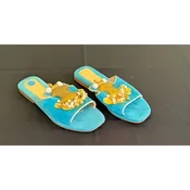 Elina Linardaki Turquoise Cleopatra Sandals