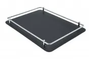 Black Leather And Chrome Tray
