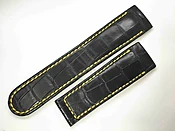 Ebel 1911 BTR XXL Chrono – Black Crocodile w/ Yellow Stitching