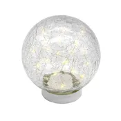 Battery-Operated Clear Crackle Glass Globe Light with Fairy String Lights