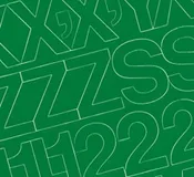 1/2″ Green Medium (Helvetica) Vinyl Letters/Numbers Set