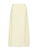 A-Line Midi Skirt in Fluid Linen Shirting
