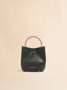 Black leather Pannier bucket bag