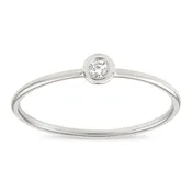2mm Stacking Ring With Diamond