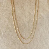18k Gold Filled 1mm Diamond Cut Straw Chain